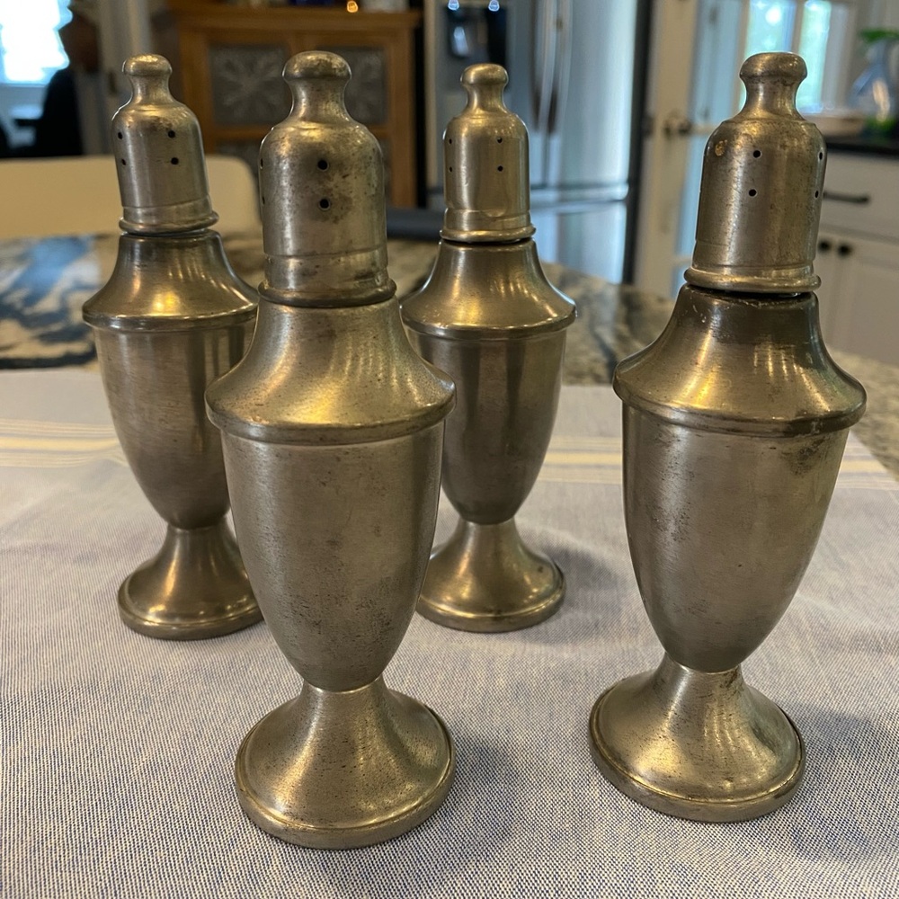 WEB Pewter Salt and Pepper Shakers Set